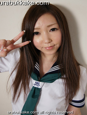 Breasty kogal Rina has her face covered in bukkake cumshots